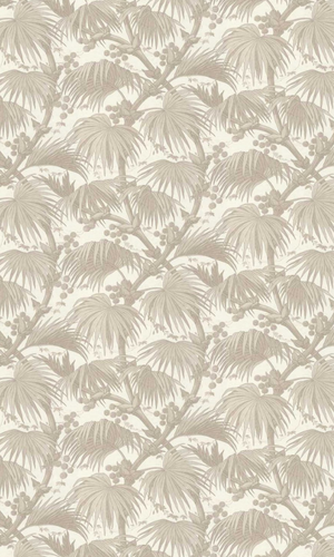 Off-White & Champagne Exotic Palm Tree Botanical Wallpaper R7397