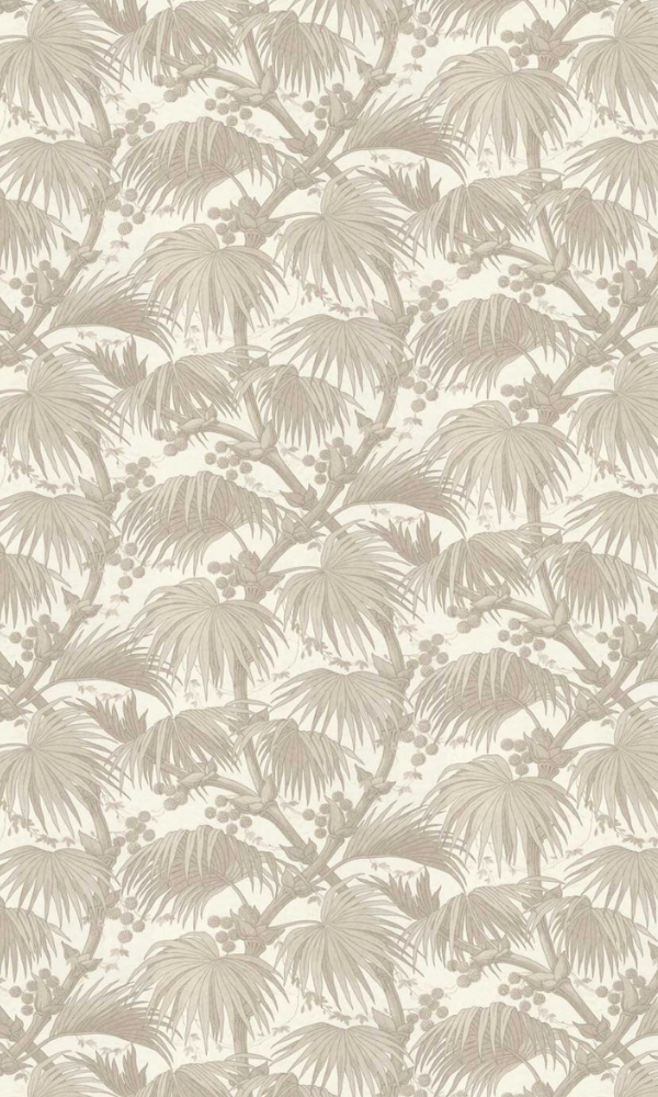 Off-White & Champagne Exotic Palm Tree Botanical Wallpaper R7397