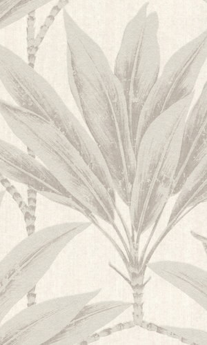 White Palm Tree Motif Botanical Wallpaper R7405