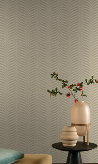 Beige Fine Metallic Feather Geometric R7409
