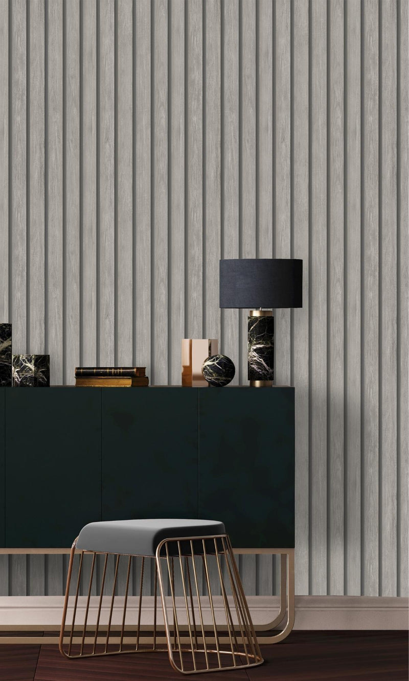 Grey geometric stipes wallpaper