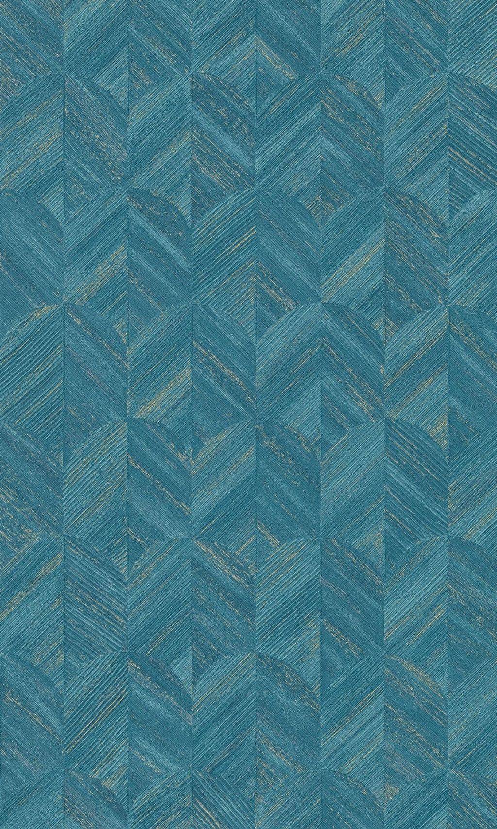 Blue Contemporary Art Deco Geometric Wallpaper R7718