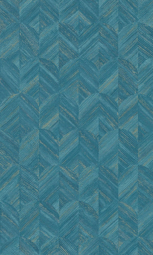 Blue Contemporary Art Deco Geometric Wallpaper R7718