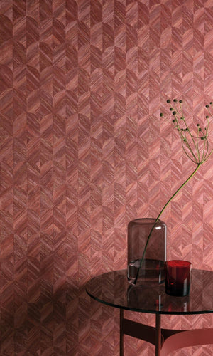 Red Contemporary Art Deco Geometric Wallpaper R7720