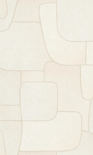 Cream Bold Abstract Geometric Stripes Metallic Wallpaper R7729