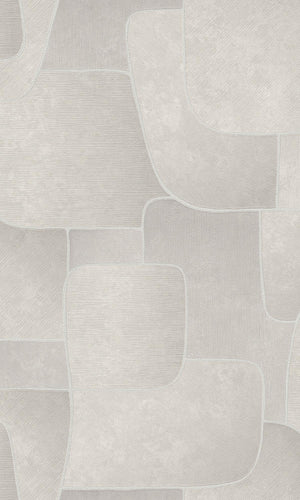 Gray Bold Abstract Geometric Stripes Metallic Wallpaper R7730