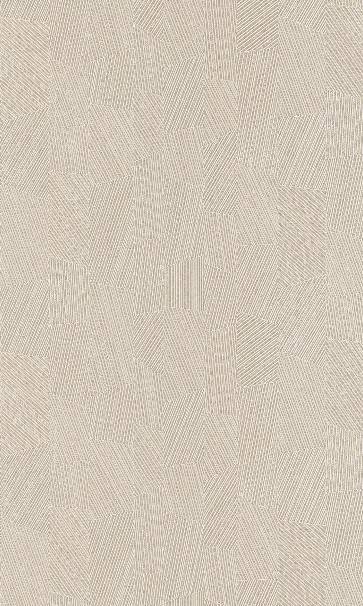 Cream Vertical Geometric Stripes Metallic Wallpaper R7738