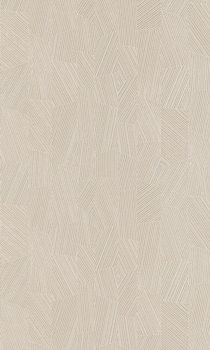 Cream Vertical Geometric Stripes Metallic Wallpaper R7738