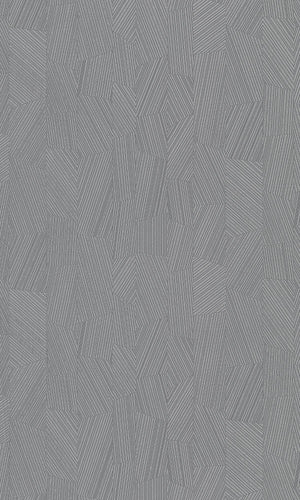 Gray Vertical Geometric Stripes Metallic Wallpaper R7739