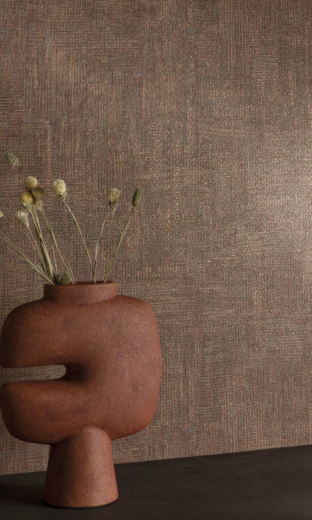 Beige Metallic Painting Plain Textured Wallpaper R7747