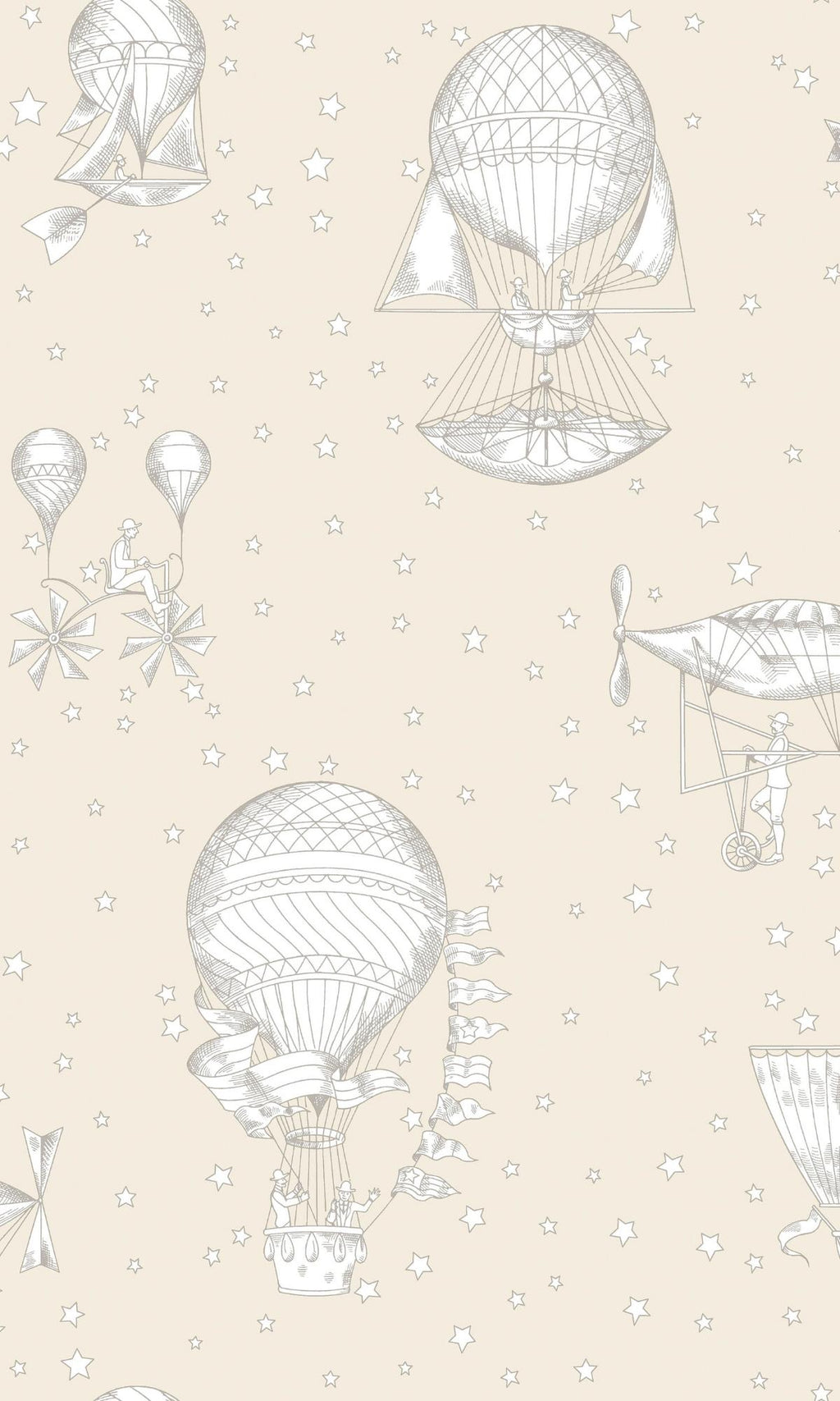 Beige  Aerospace Theme Kids Wallpaper R7771