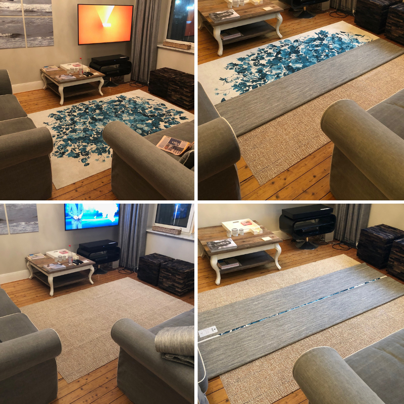 Kaloo Blue Concours Contemporary Living Room Machine Washable Rug