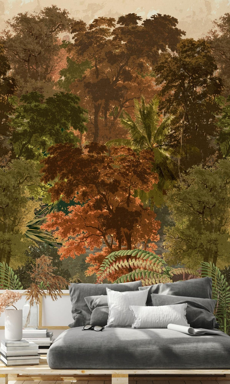 Autumn Lush Foliage Jungle Digital Wallpaper RM2024