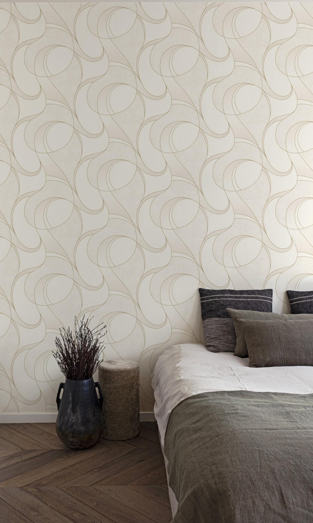 Red Abstract Geometric Swirl R8003