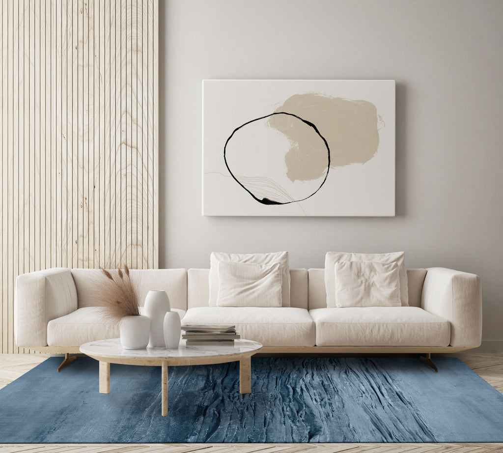 Wave and Sea Sun and Surf Beach Inspired Contemporary Machine Washable Rug
