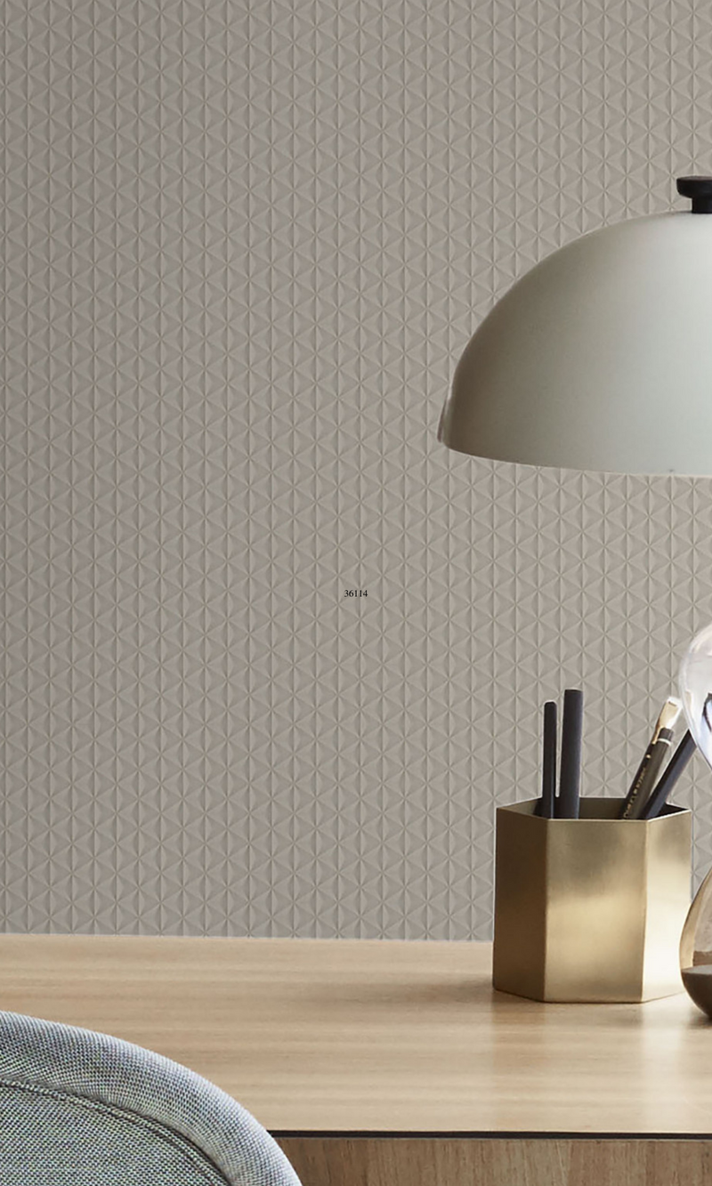 Taupe 3D Illusion Geometric Commercial Wallpaper C7093