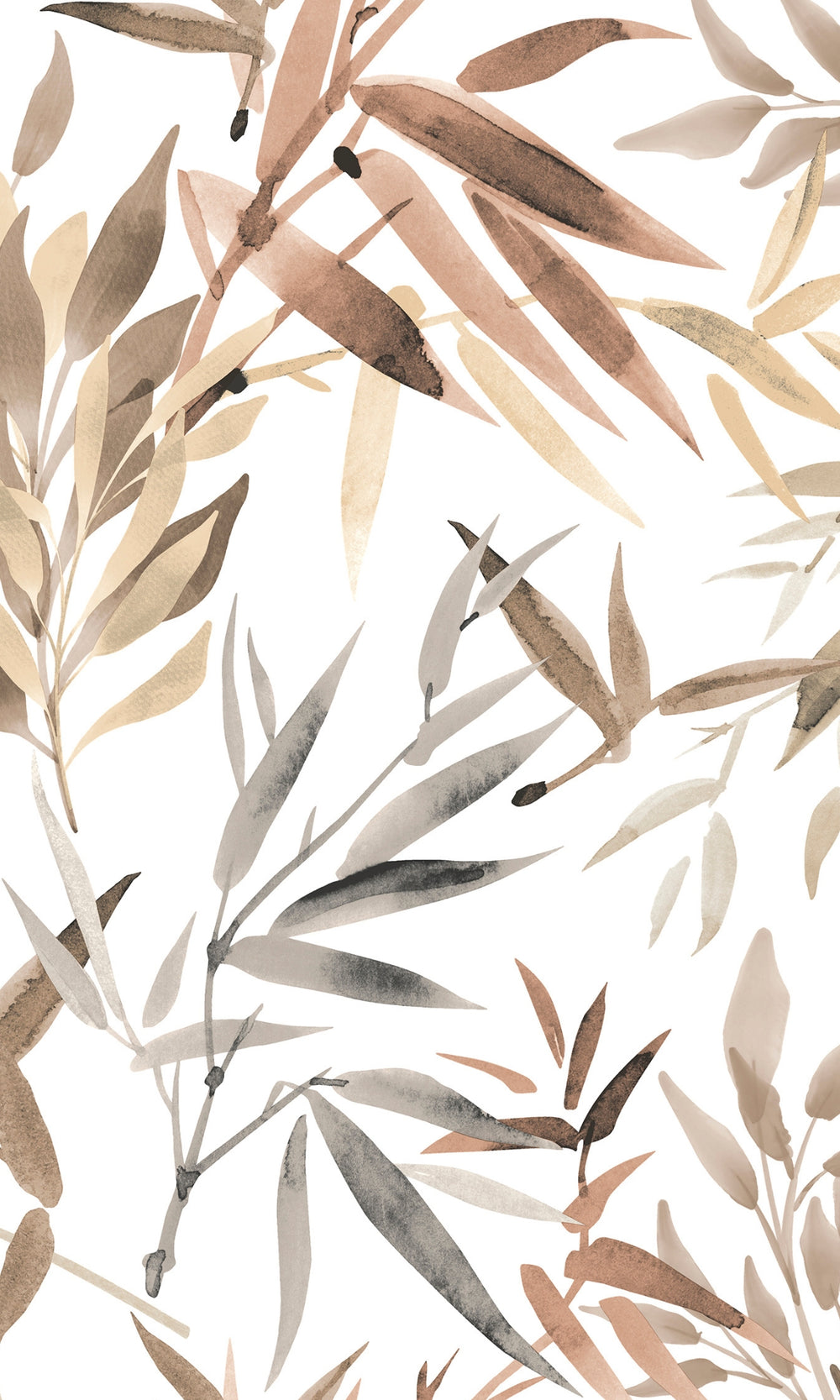 Terracota Bamboo Leaves Tropical Wallpaper R8196