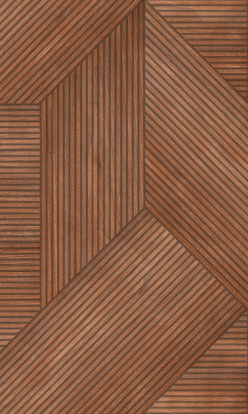 Terracota Geometric Wood Panel Wallpaper R8193