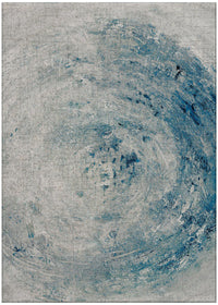 Tethys Blue Nautilus Modern Trendy Machine Washable Rug