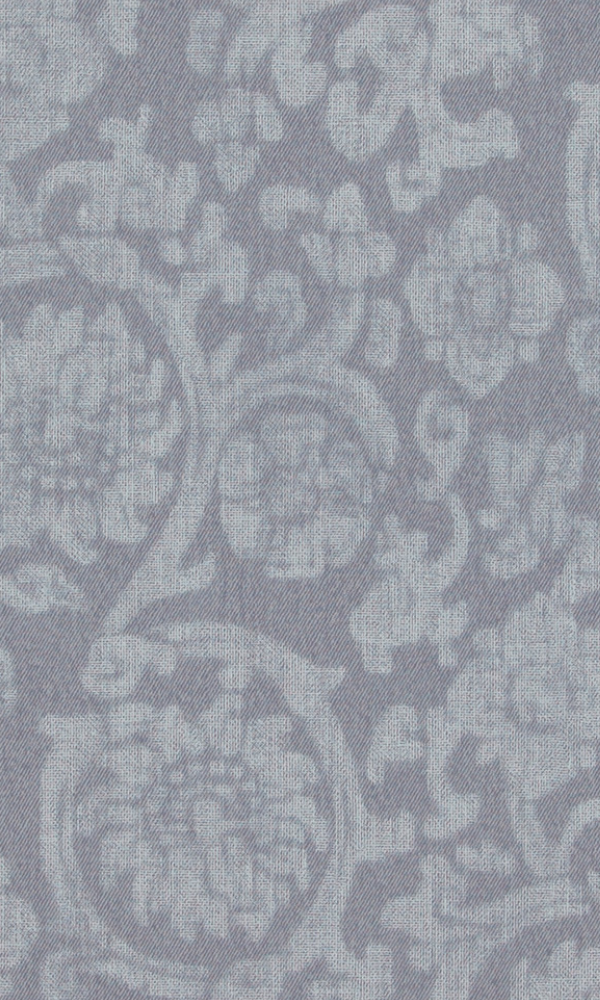 Traditional Orbital Damask Light Wash Blue Wallpaper R4081