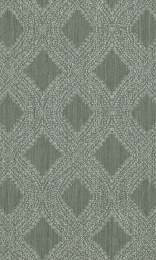 Transitional Geometric Diamond Weave Forest Green Wallpaper R4119