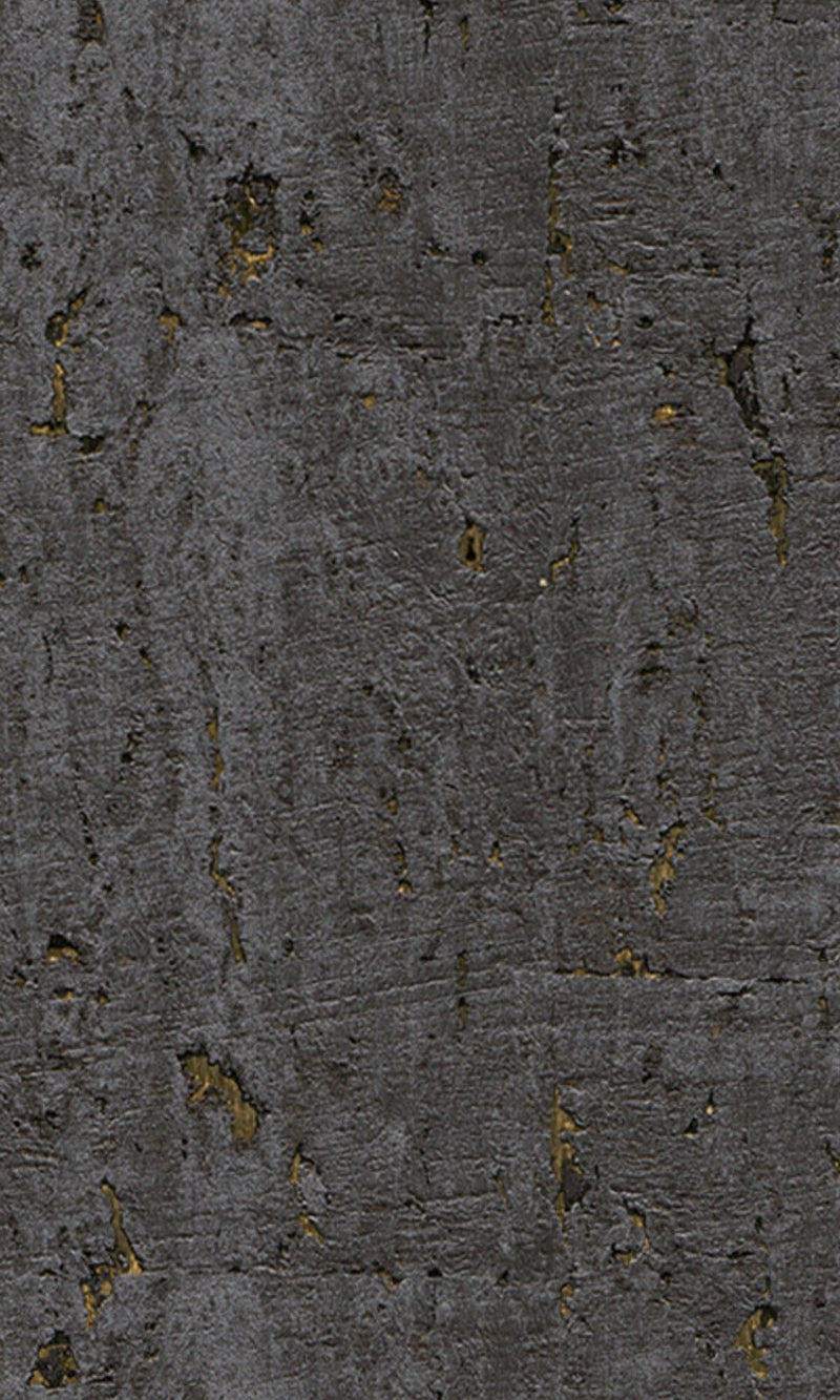 Alr Elder Cork Metallic Black and Gold Wallpaper R2828