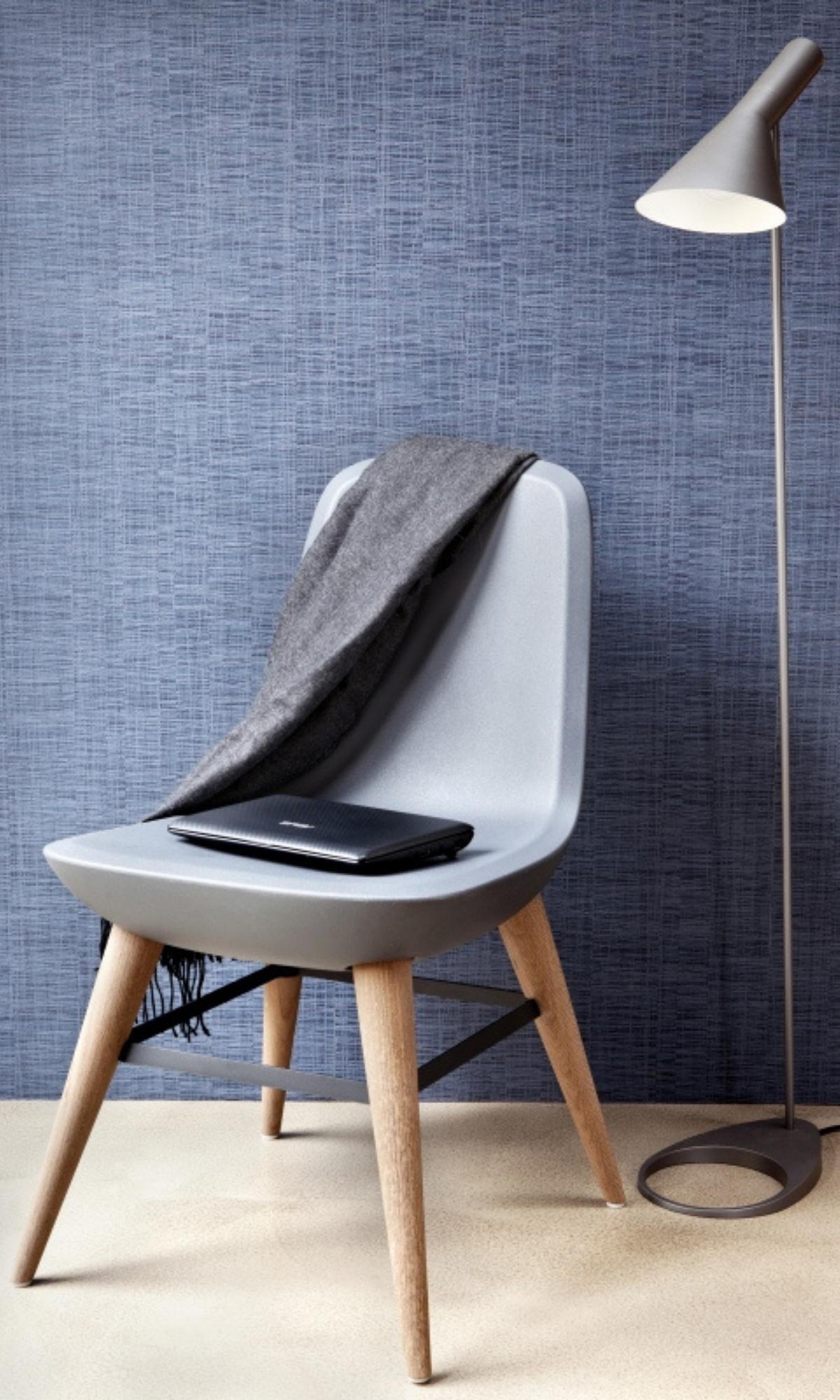 Classic Blue Textured Linear Wallpaper SR1173