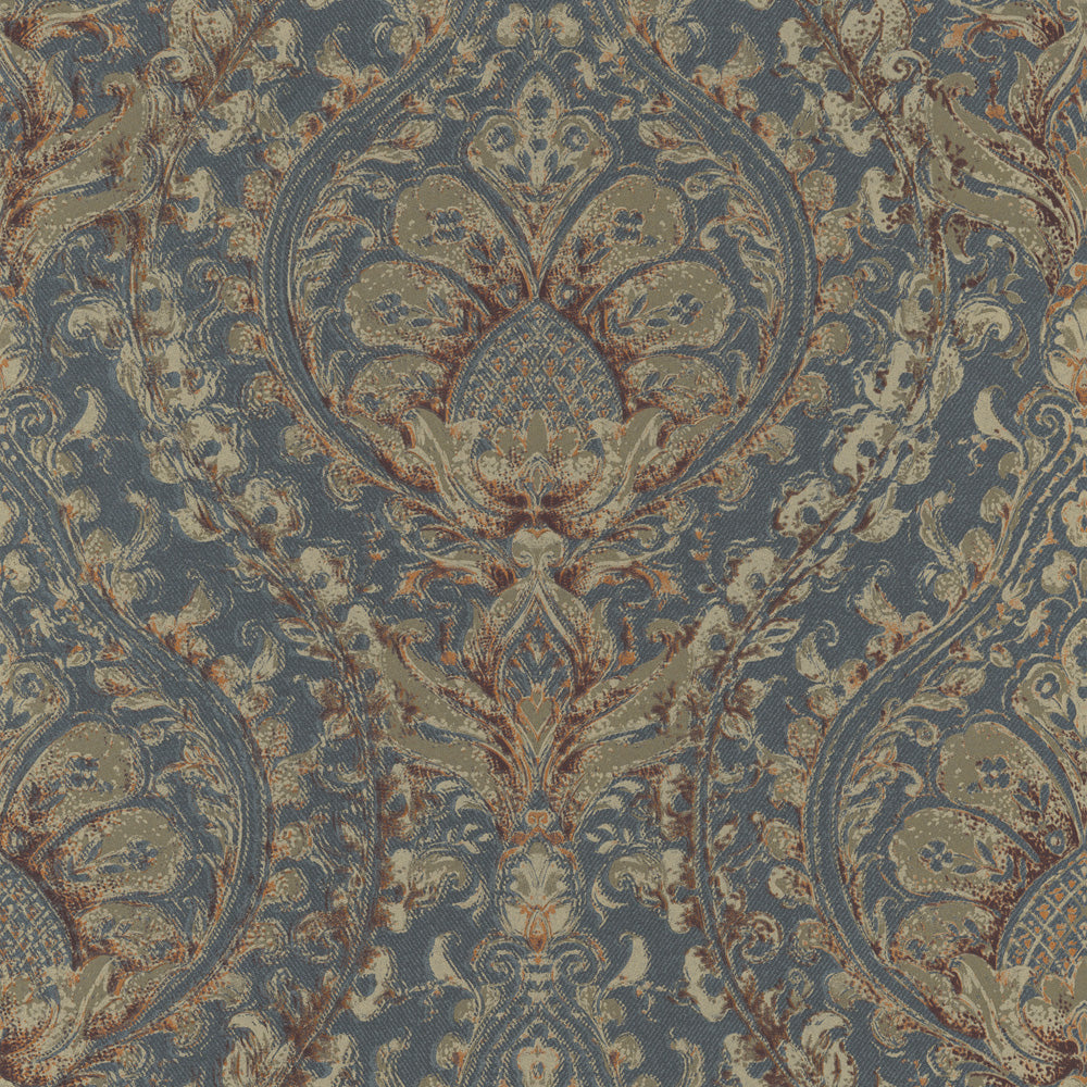 Historic Blue Painted Damask R2685