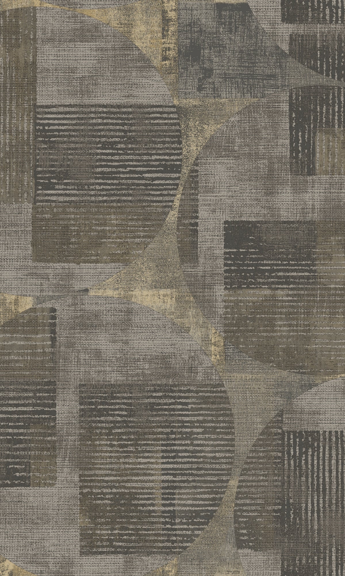 Walnut Geometric Cirles and Stripes Wallpaper R8186