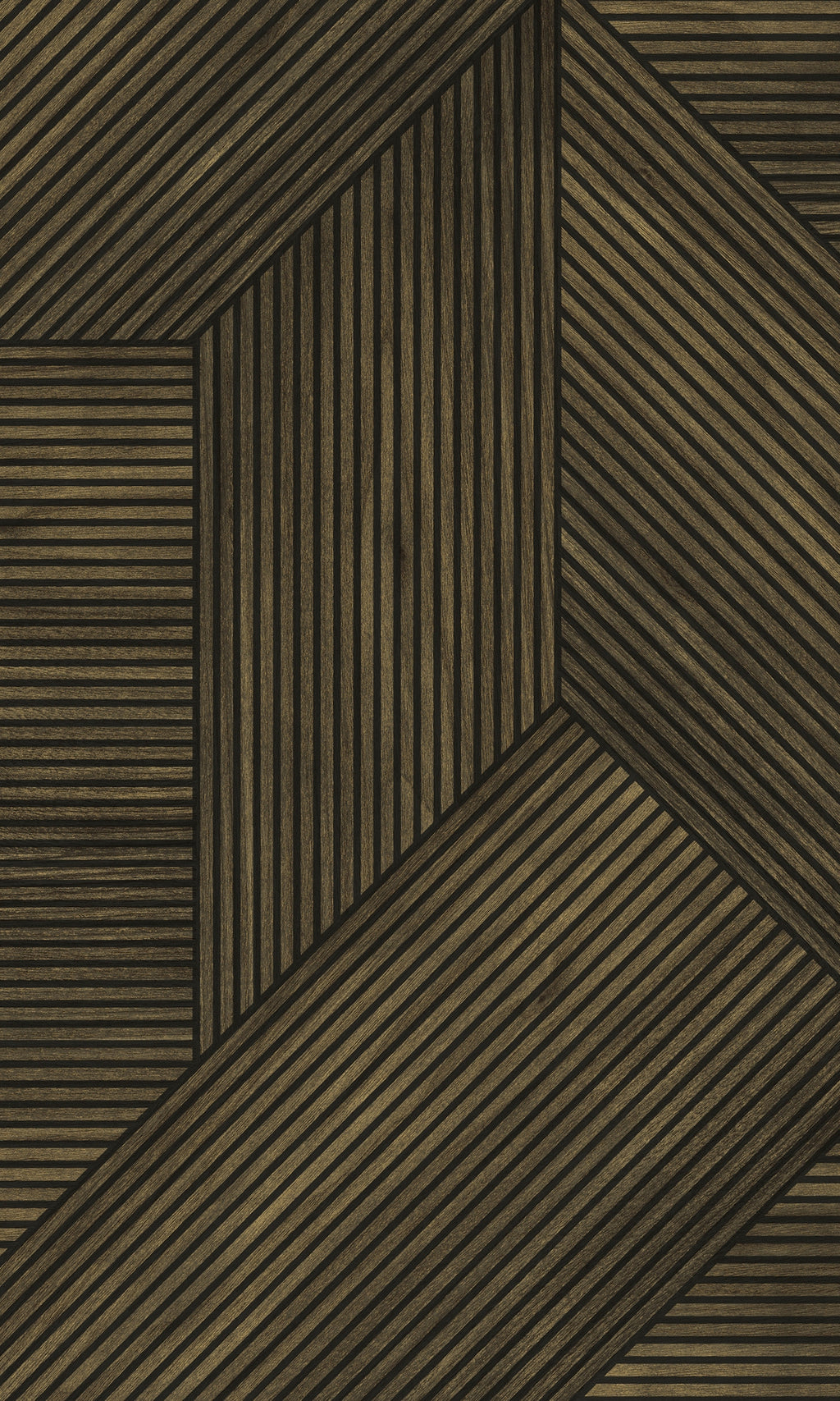 Walnut Geometric Wood Panel Wallpaper R8194