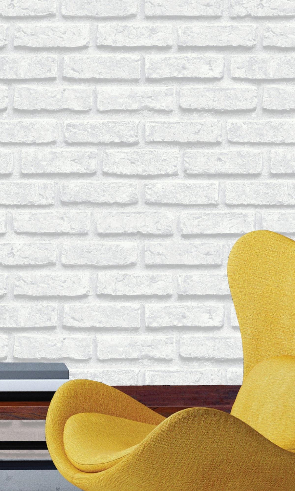 White Faux  Realistic Brick  Wallpaper R7630