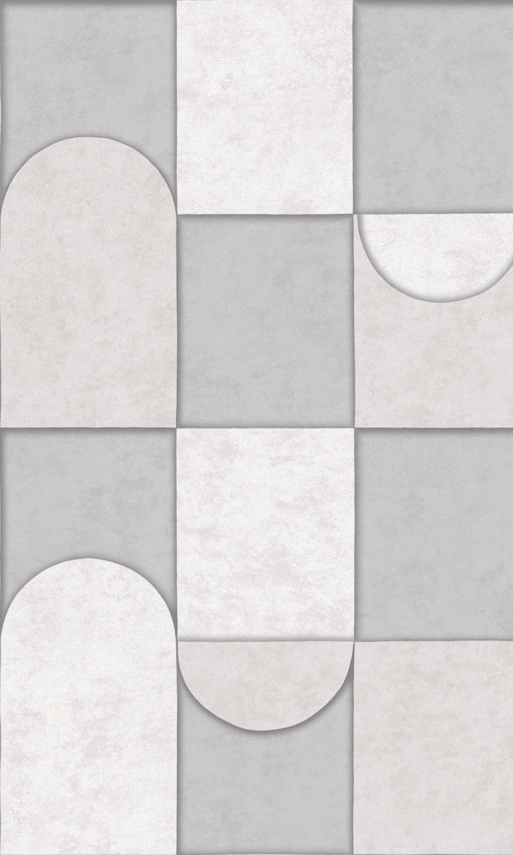 White & Grey 3D Patchwork Geometric Wallpaper R8089