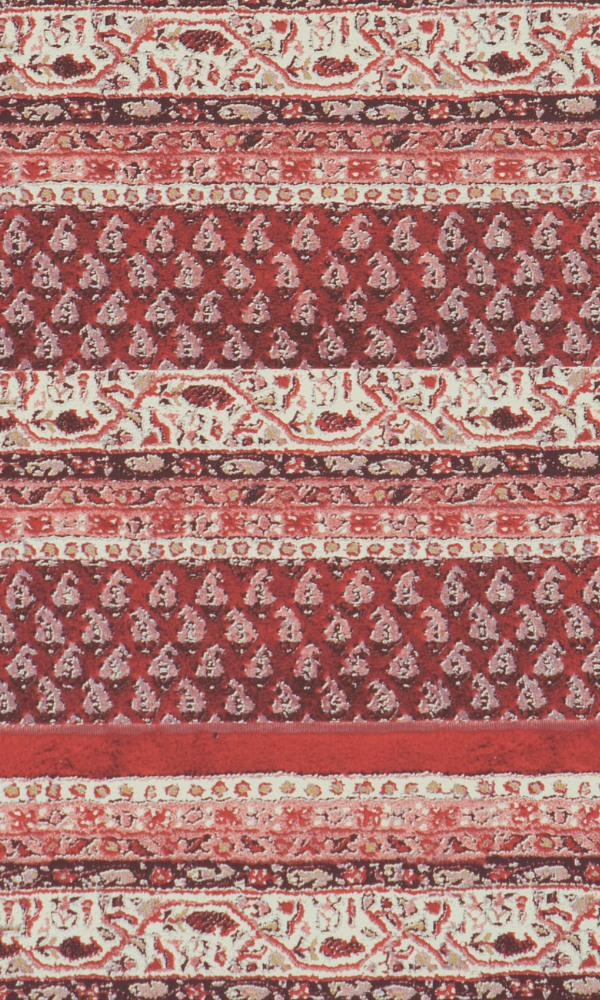 Woven Red Stripe Paisley Wallpaper SR1110