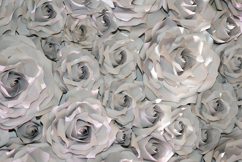 3D Sculpted Roses Mural Wallpaper - Sample