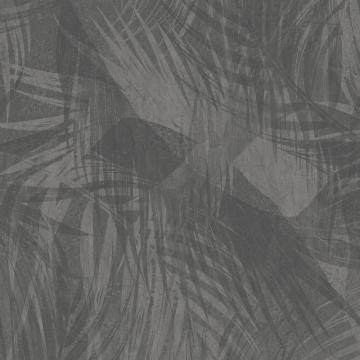 Jungle Leaf Cutout Wallpaper Mural Black and Taupe M9267