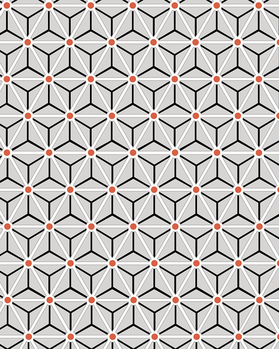 Hexagonal Minimalist Geometric Wall Mural M9284