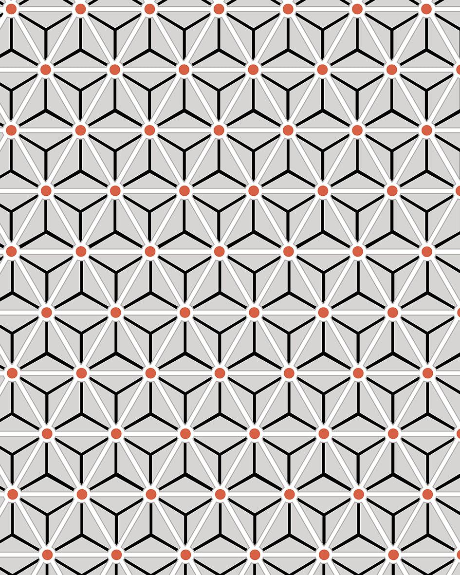 Hexagonal Minimalist Geometric Mural Wallpaper M9284