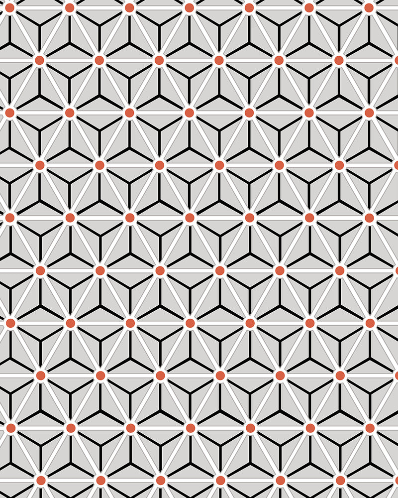 Hexagonal Minimalist Geometric Mural Wallpaper M9284