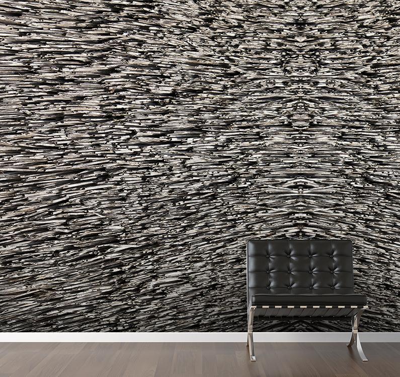Grey Twigs Textured Mural Wallpaper M8925 - Sample