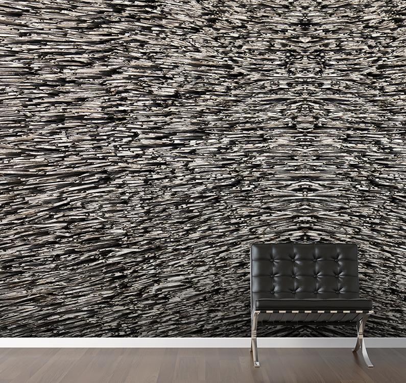 Grey Twigs Textured Mural Wallpaper M8925
