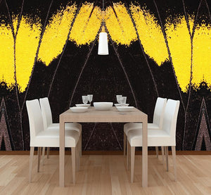 Yellow & Black Ochre WingMural Wallpaper M8939. Digital Wallcovering.