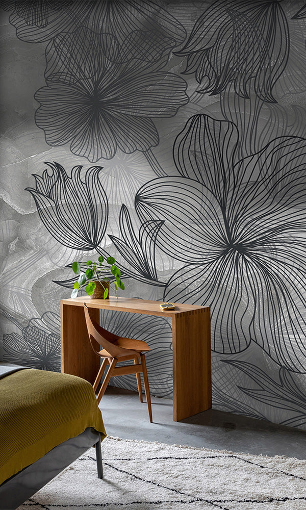 floral hotel wallpaper