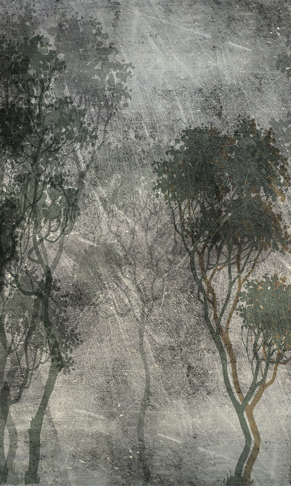 botanical concrete landscape wallpaper