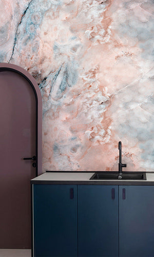 faux marble restaurant wallpaper