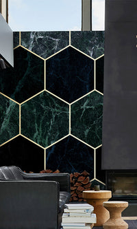 geometric marble lobby wallpaper