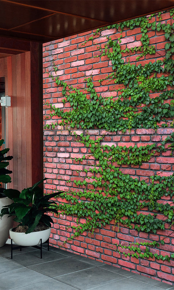 faux brick bar wallpaper