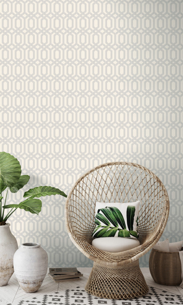 lattice geometric home office wallpaper