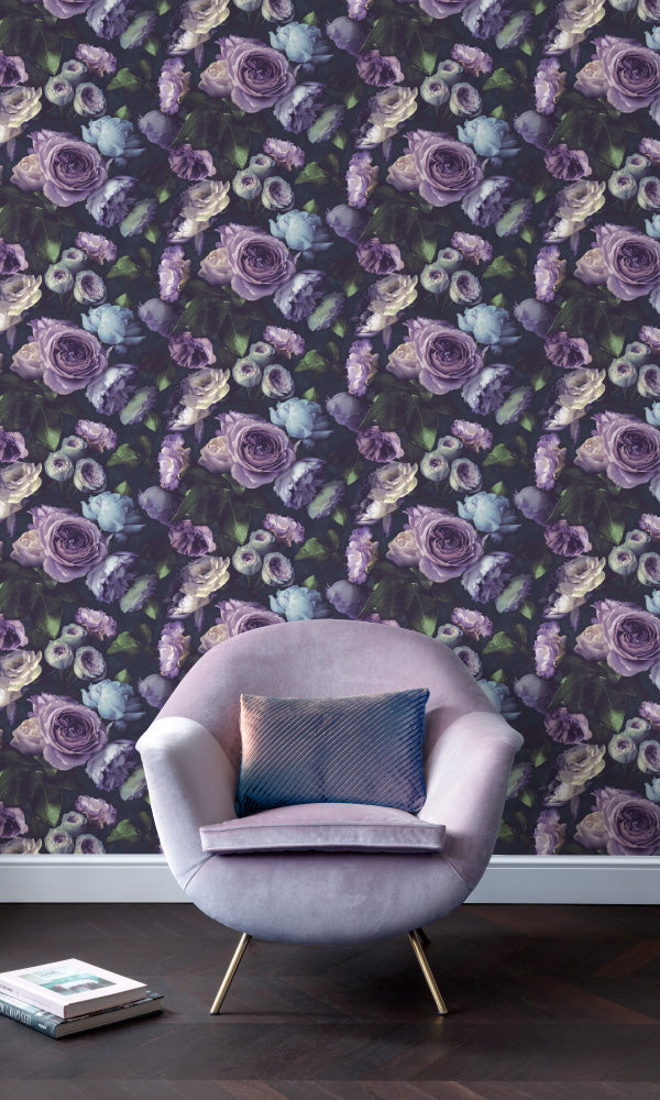 vintage floral living room wallpaper