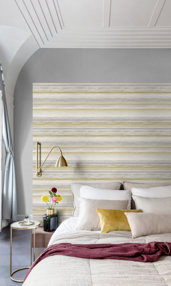 painted stripe bedroom wallpaper