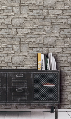 realistic faux stone home office wallpaper